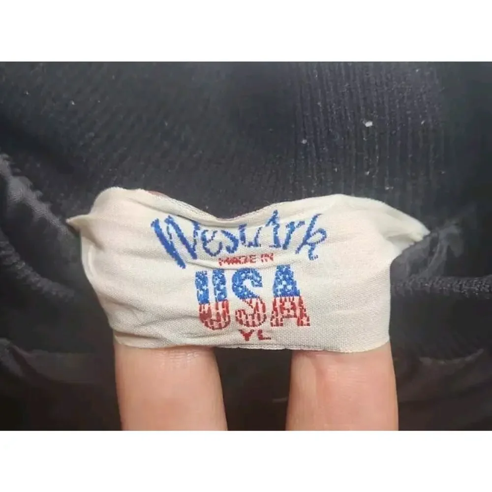Vintage Rebels Baseball Jacket Button Coat Size Youth Large Made In USA